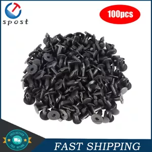 8mm Hole Clips Plastic Rivets Retainer Fender Bumper Push Pin Fastener 100Pcs - Picture 1 of 10