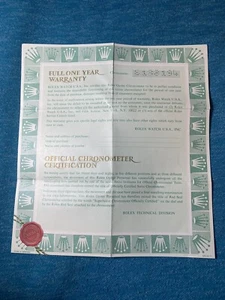 Garantía de certificado Rolex para una serie 8 en blanco - Imagen 1 de 6