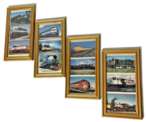 Vintage Lot von 4 gerahmten Lokomotive Eisenbahn Zug Fotos (Rahmen 7,5" x 13,5") - Bild 1 von 6