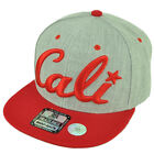 Cali California Republic 3D Druckknopflasche flache Bill Mütze Kappe zweifarbig hellbraun rot