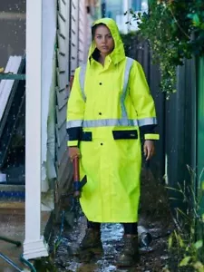 Bisley Taped Hi Vis Long Rain Coat (BJ6961T) - Picture 1 of 12