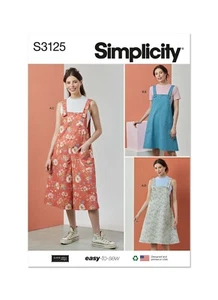 Simplicity Easy SEWING PATTERN S3125 Misses Dungarees,Pinafores & Knit Tops - Picture 1 of 8
