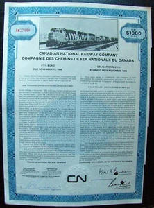 Canadá. Bono de 1000 USD de The Canadian National Railway Company con fecha de 1976 - Imagen 1 de 3