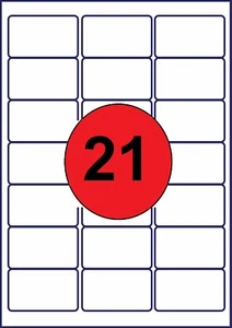 420 of 21 A4 Printer Labels, Stickers L7160 & J8160 (63.5 x 3.1) (20 sheets) - Picture 1 of 1
