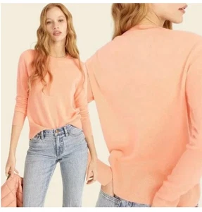 Maglione girocollo J Crew 100% cashmere in guava pallido nuovo con etichetta donna taglia media - Foto 1 di 10