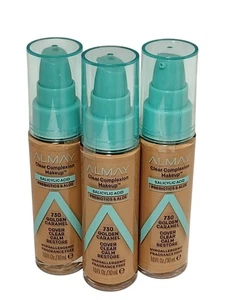3 Almay CLEAR COMPLXION MAKEUP Salicylic Acid Prebiotics Aloe 730 GOLDEN CARAMEL - Picture 1 of 24