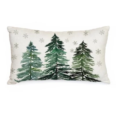  Christmas Pillow Cover 12X20 Inch Christmas Trees 20" x 12" (Pack of 1) Green - Imagem 1 de 4