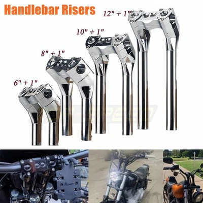 Elevador de manillar modular estilo retroceso de 1-1/4" para Harley Sportster Dyna Softail Foto 1 de 4