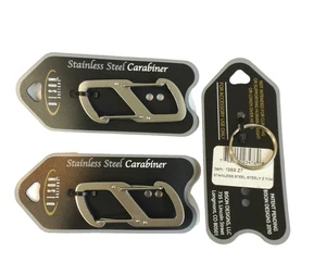 3PK Stainless Steel 7 cm Z Link Carabiners Clips S Hook with Key Rings 13SS-Z7 - Picture 1 of 3