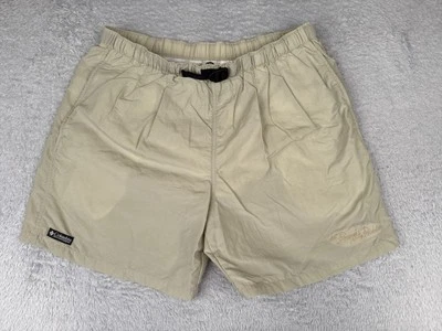 Pantalones Cortos Columbia Hombres Grandes Beige Forrados Carga Cinturón 100% Nylon Caminata Kayak 36x7 Foto 1 de 4