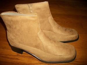 NEW PREDICTIONS CASUAL TAN BEIGE SUEDE ANKLE BOOTS SHOES WOMEN'S SZ 13 M - Picture 1 of 5