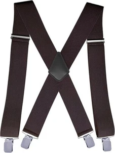 Men's 2 Inch Heavy Duty Suspenders,Adjustable X-Back with Strong Clips for Work - Picture 1 of 12
