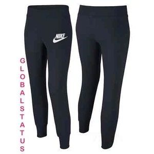 GIRLS NIKE N40 SKINNY BRUSHED BLACK CUFFED JOGGER PANTS SZ MEDIUM ( 839194-010 ) - Picture 1 of 11