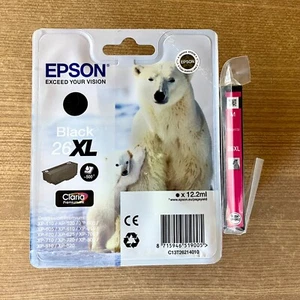 Konvolut 2 Original EPSON 26 XL Patronen Schwarz + Magenta! - Bild 1 von 2