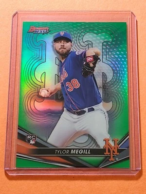 Tylor Megill RC 2022 Bowman's Best Rookie Green Refractor 50/99 #48 NY Mets - Image 1 of 2