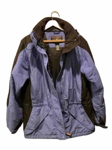 Cappotto donna invernale medio L.L. Bean blu chiusura zip con cappuccio - Foto 1 di 17