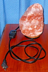 Himalayan Pink Salt Lamp with Dimmer Switch, 7 - 9 " Height, Table Night Lamp - Picture 1 of 5