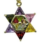 Necklace - Star of David with multicolored zircon stones