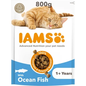 IAMS Complete Dry Cat Food for Adult 1+ Cats with Ocean Fish 800 g - Picture 1 of 8