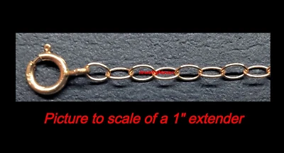 Cable 14k 2mm Oro Sólido Rosa 5mm Cierre de Anillo de Resorte 4" Extensor de Cadena Seguridad EE. UU. Foto 1 de 4