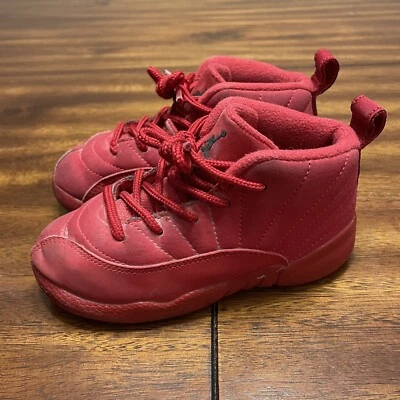 Nike Jordan 12 Retro TD XII AJ12 Bulls Toro Red Toddler Size 9C 850000-601 ~2018 - Image 1 of 4