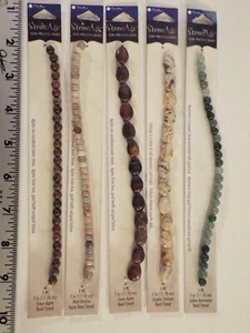 LOT-BLUE MOON STONE AGE SEMI-PRECIOUS BEADS-FELDSPAR-AVENTURINE-GREEN AGATE-RARE - Picture 1 of 7