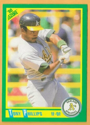 TONY PHILLIPS OAKLAND ATHLETICS #84 - SCORE NM-MT 1990 - Image 1 of 2