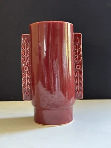 Vintage Brush Flower Vase USA 1930's-40's Art Deco Red 7” USA 540 - Picture 1 of 17