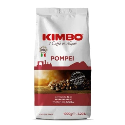 4 KG Caffè in Grani KIMBO Miscela POMPEI le meraviglie del gusto BUSTE DA 1 KG - Immagine 1 di 2