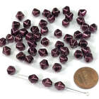 Czeskie fantazyjne gładkie bicone szklane perły 8mm burgundowa perła kolor 50 sztuk CL565