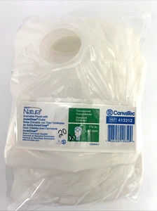 20 ConvaTec Natura 413312 Clear 1-3/4" Dnbl Pouch w/ InvisiClose Outlet in BAG - Picture 1 of 3