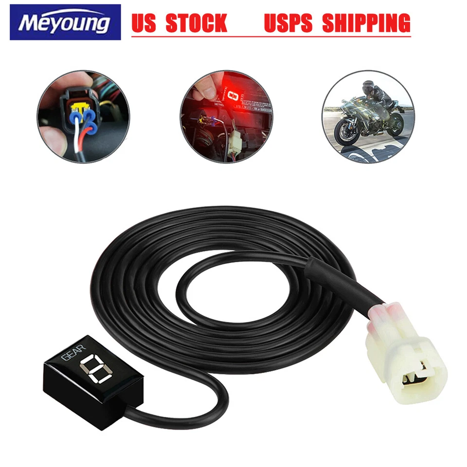 EFI мотоцикла Gear индикатор белый светодиод для Kawasaki ZX6R ER-6F Z750 Z800 Z1000 - Изображение 1 из 4