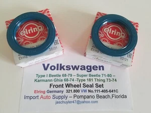 Volkswagen Type I Beetle 68-79 Super 71-80, Ghia 68-74, Thing  Front Wheel Seals - Picture 1 of 3
