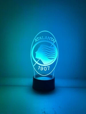 Atalanta calcio led logo Lampada notturna LED 3d USB Multicolore Telecomando - Immagine 1 di 4