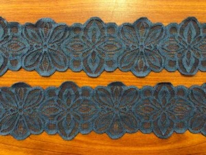 10m/1m elegante Spitze Borte elastisch Blau 7,2cm Neue im Shop - Picture 1 of 3