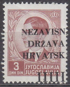 CROACIA - CROACIA - 1941 OVERPRINT Mi.: 5 - IMPRESIÓN DESPLAZADA - **MNH** - Imagen 1 de 1