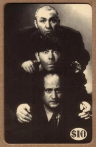 The Three Stooges three Faces of Frolic Black & White Photo USED Phone Card - Picture 1 of 2