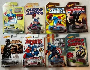 2015 Hot Wheels Captain America Themed Hot Wheels Cars Complete Set Of 8 - Picture 1 of 22