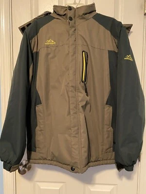 户外运动防水抓绒山地夹克橄榄绿色男式 L 码 — 第 1/4 张图片