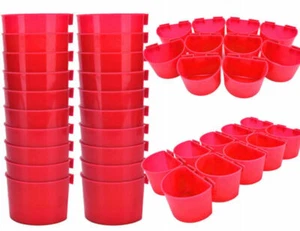 Taza colgante de agua y alimentación para pollos 8 fl. oz. Jaula redonda para palomas rojas de aves de corral - Imagen 1 de 19