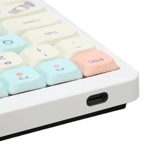 Yellow Green 84 Key Mechanical Keyboard 2.4G Wireless BT 5.0 Type C Wired Th NEW - Afbeelding 1 van 12