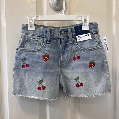 Pantalones Cortos Denim Old Navy Bordados Cereza y Fresa Niñas Talla 10 Nuevos con Etiquetas Foto 1 de 4