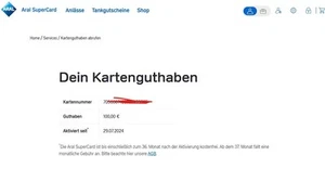 Aral SuperCard (100€-Karte) Tanken. - Bild 1 von 1