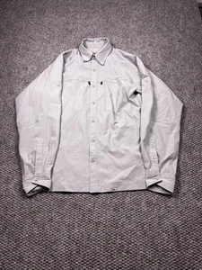 Simms Shirt Mens Medium Gray Vented Fishing Button Up Long Sleeve Polyester - Picture 1 of 6