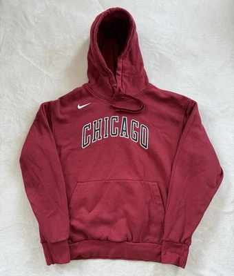 全新 无标签 男式 大号 红色 芝加哥公牛队 城市版 Nike 连帽衫 — 第 1/4 张图片