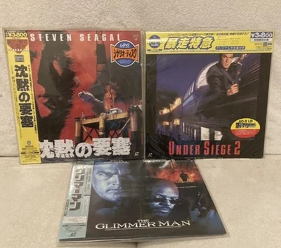 3 Laserdisc Lot Japan LD Seagal Under Siege, Under Siege 2, Glimmer Man Foto 1 de 4