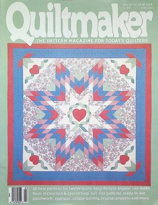 Quiltmaker Magazine Early Fall 1990 Heart Star Quilt - Image 1 of 4