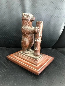 Vintage Wooden Carved Bear Statue - Black Forest? - AI aga o5 - Picture 1 of 4