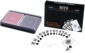 Ritz 2-Decks Poker Größe 100% Kunststoff Spielkarten Set in Kunststoffkoffer, groß in - Bild 1 von 1