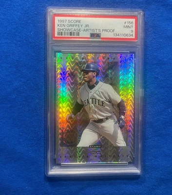 Partitura #156 Ken Griffey Jr 1997 escaparate prueba de artista PSA 9 Foto 1 de 2